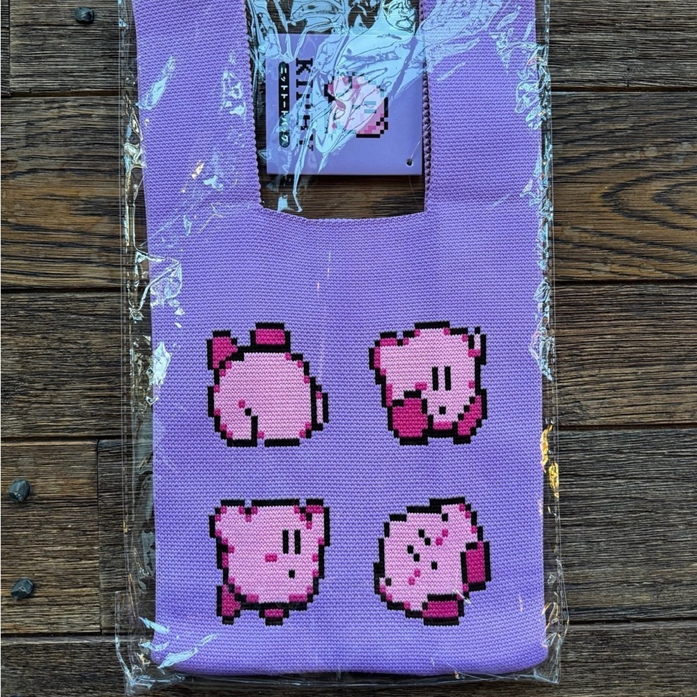 Kirby Nintendo Purple & Pink Knit Mini Bag from Japan